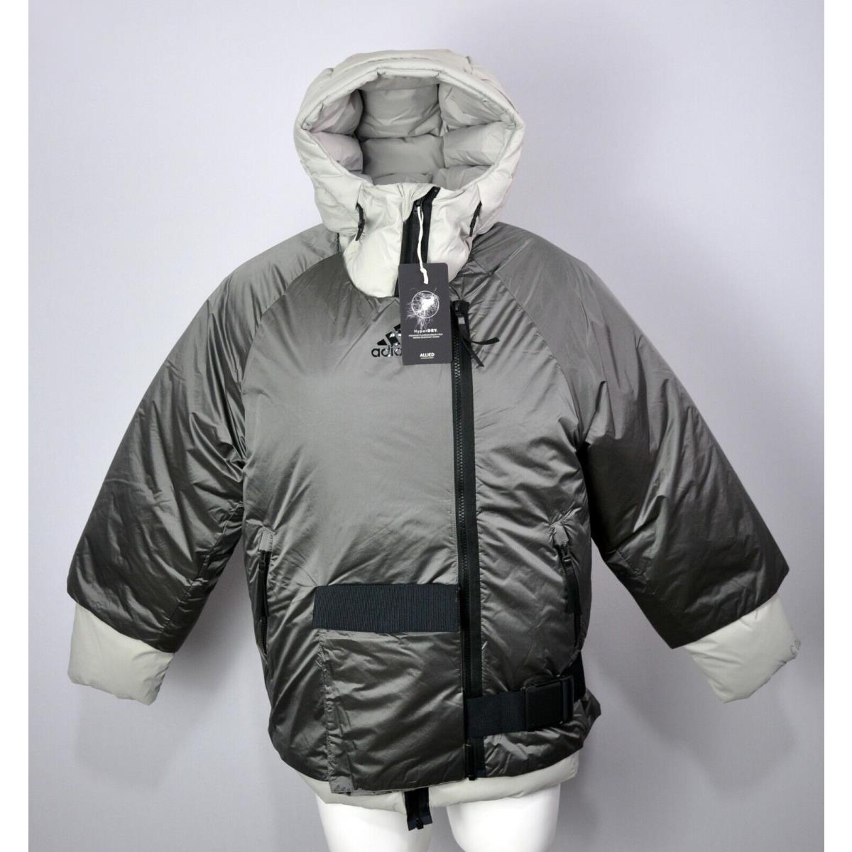 Adidas Cold.rdy Puffer Duck Down 2 in 1 Convertible Jacket Women`s Size XS Gray