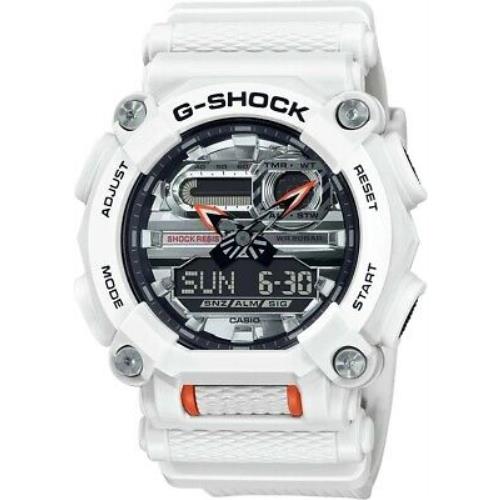 Casio G-shock Silver Dial White Resin Strap Limited Edition Watch GA900AS-7 - White Band