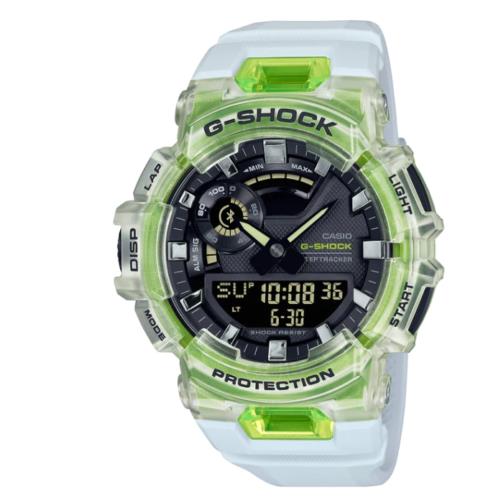 Casio G-shock Men`s 200m Bluetooth Fitness Sports Watch INT-GBA-900SM-7A9DR - Dial: Black, Band: White, Bezel: Clear