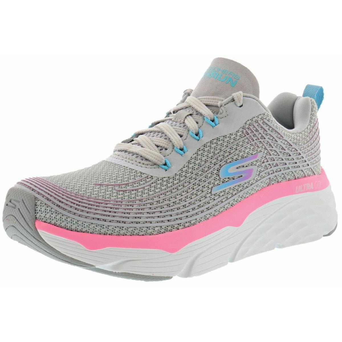 Gray Pink Skechers Women`s Max Cushoning Elite Gypk Lace Up Running Shoes 17693