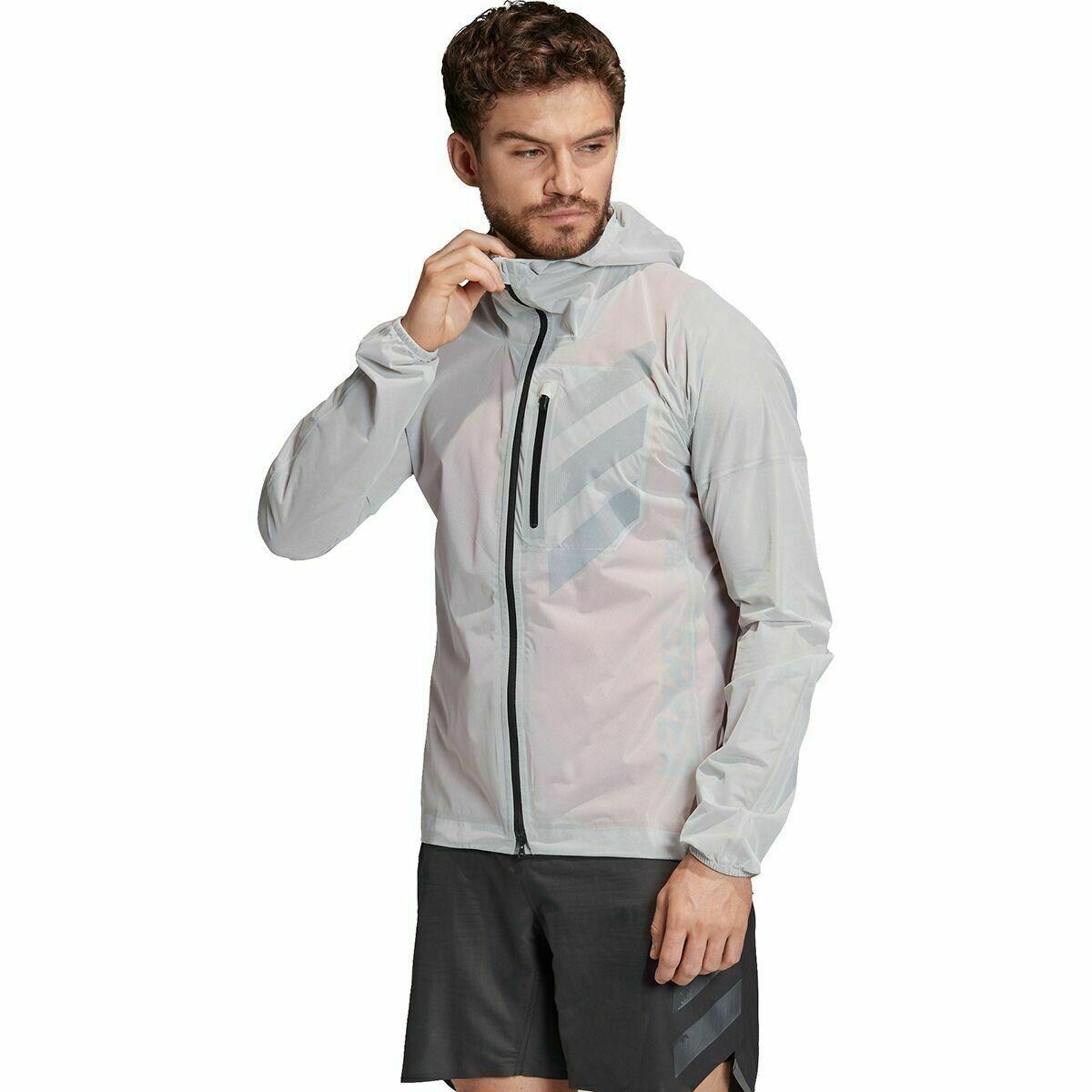 adidas outdoors hooded jacket in stone