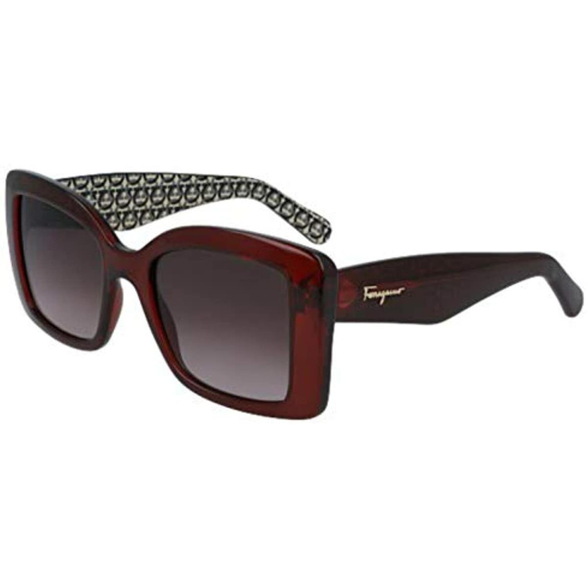 Salvatore Ferragamo SF965S 634 Crystal Burgundy Sunglasses with SF Case