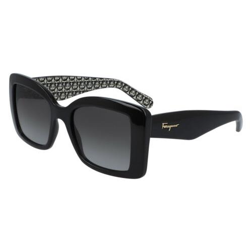 Salvatore Ferragamo SF965S 001 Black Sunglasses with Grey Lenses SF Case