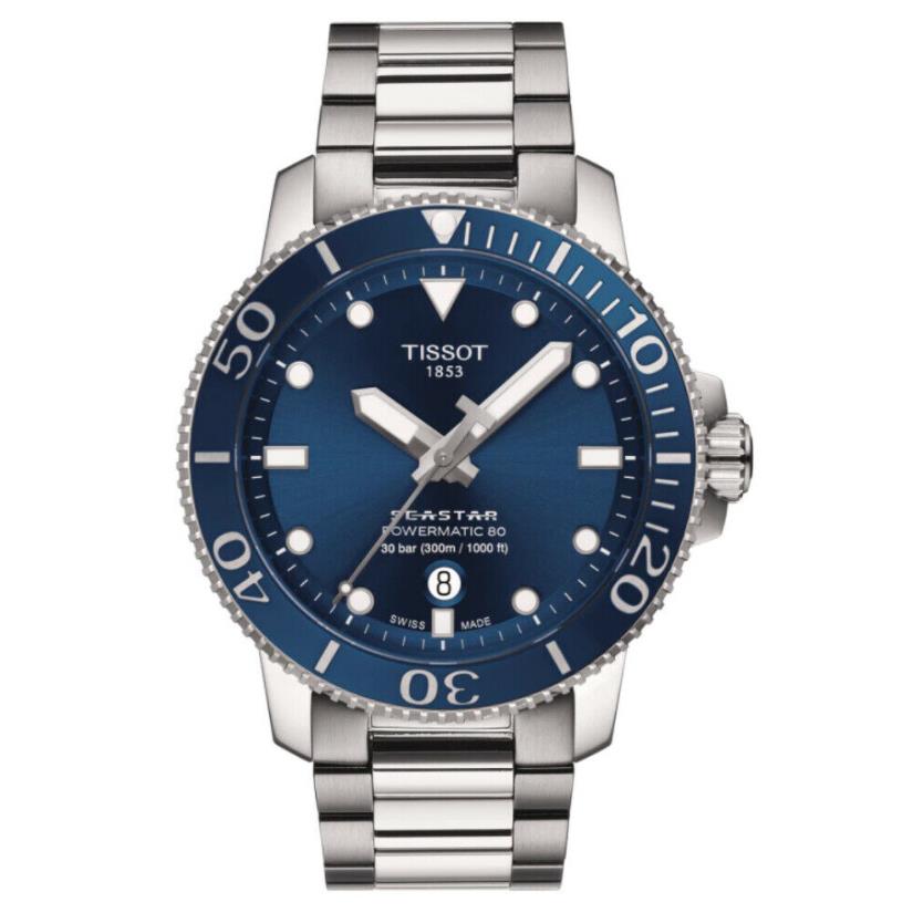 Tissot Seastar 1000 Powermatic 80 Blue Dial Stainless Steel Watch T1204071104103