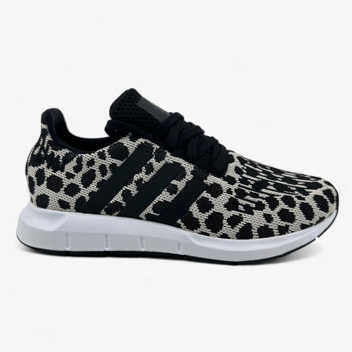 Adidas Swift Run Leopard Black Womens Size 6.5 Athletic Sneaker - Black, Manufacturer: Leopard Black