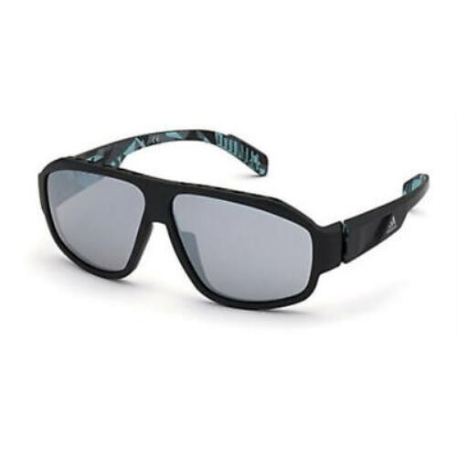 Adidas Men Sunglasses SP0025 02C Irregular Black/mirrored Grey 62 10 140