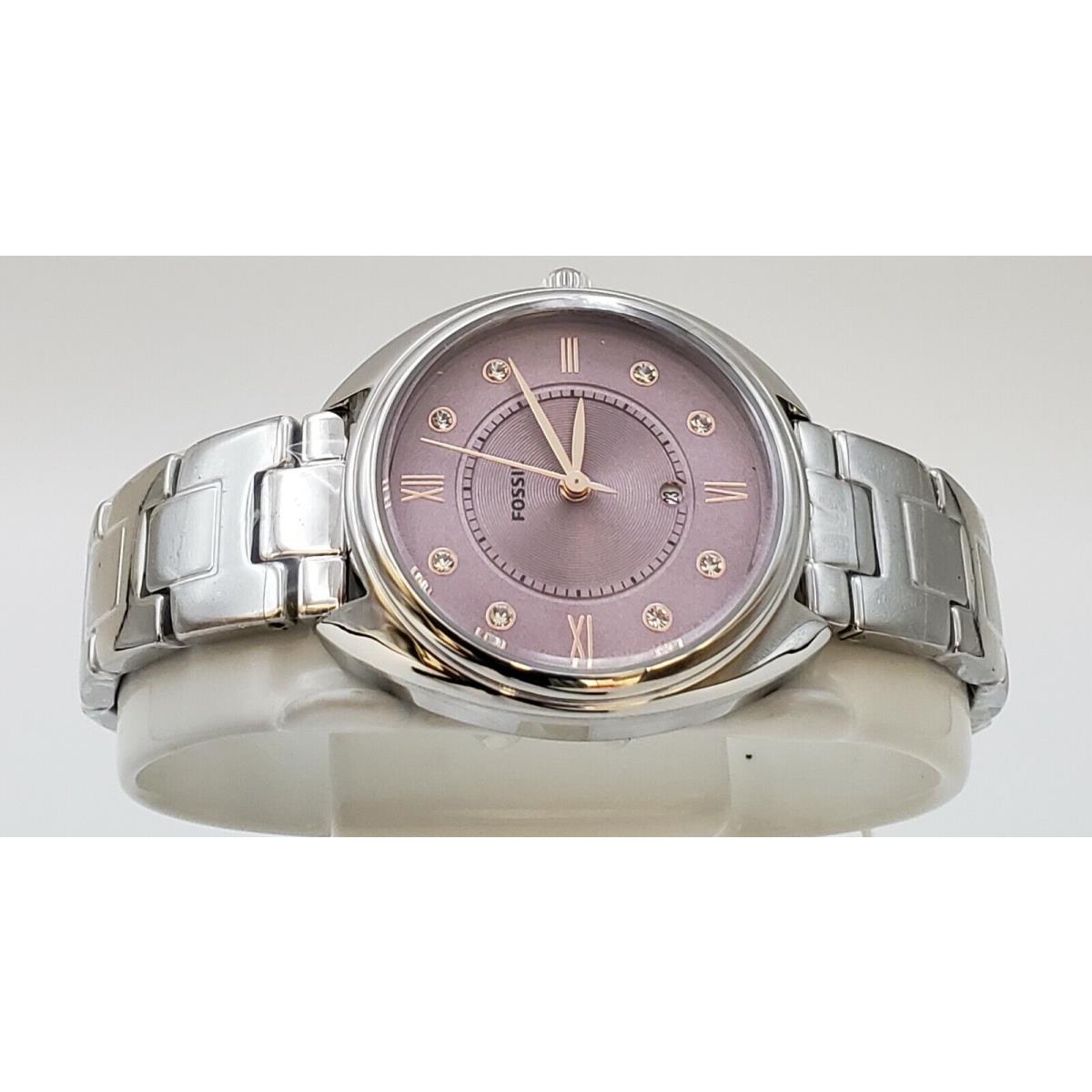 Fossil watch  - Lavender Dial, Silver Band