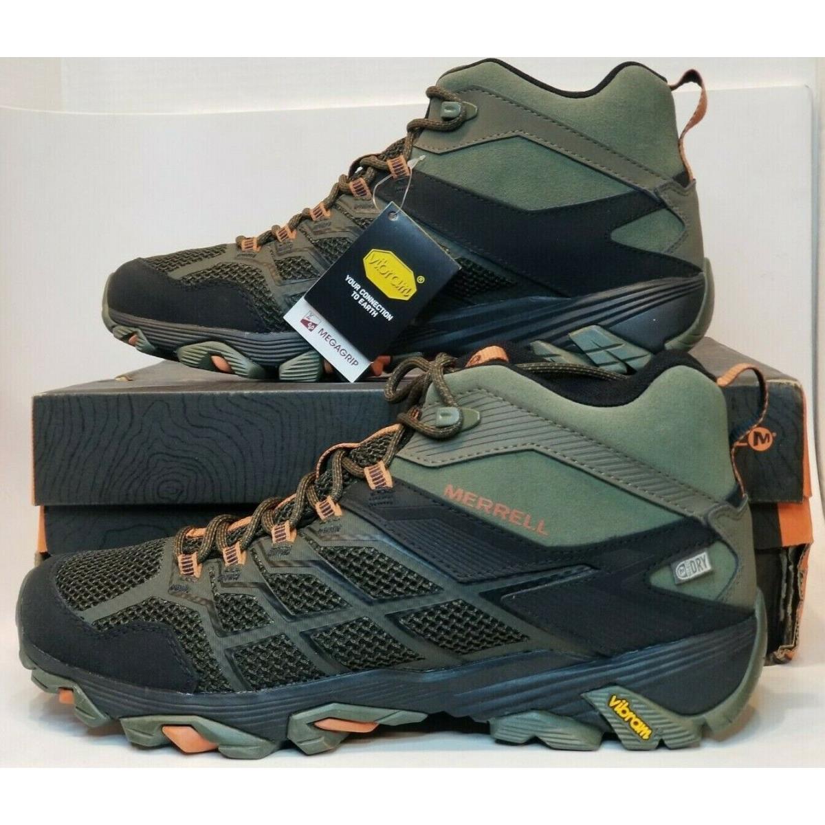 Merrell Men`s Moab Fst 2 Mid Waterproof Hiking Shoes Olive 10M US