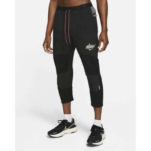 Men`s L Large Nike Phenom Elite Wild Run 7/8 Woven Running Pants Black DA1152