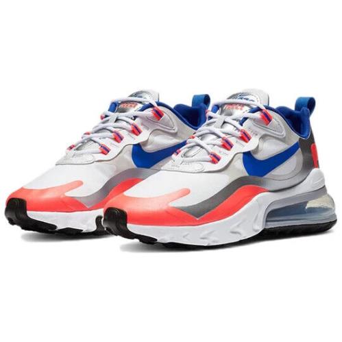 Nike Air Max 270 React Womens Size 6 Shoes CW3094 100 White/racer Blue Flash - Multicolor