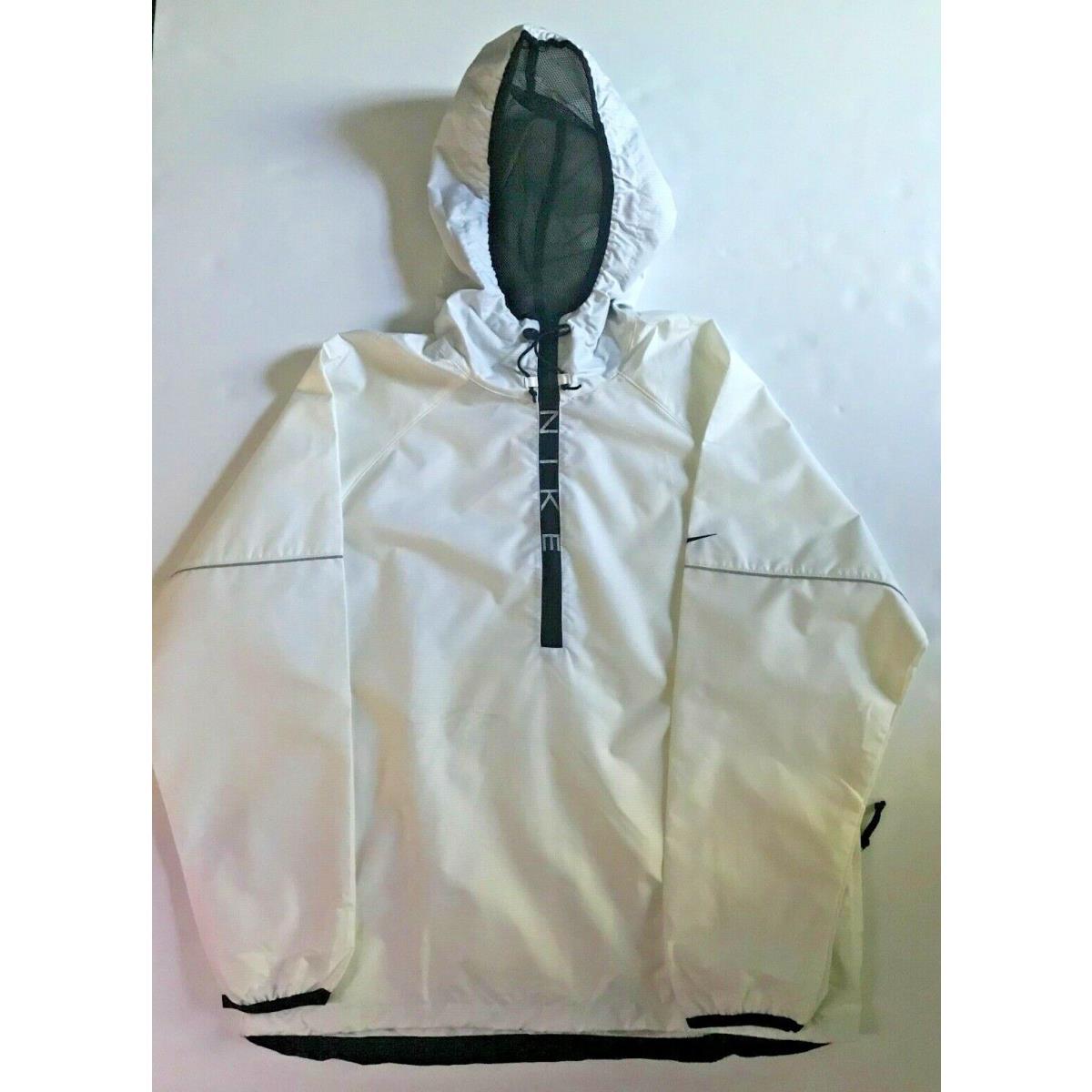 Vintage 90s Nike Lyndon White Parka Pullover Teflon Hooded Jacket L Freeship