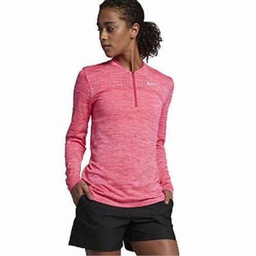 Nike Women`s Half Zip Pullover Pink Sz XS 884973-686