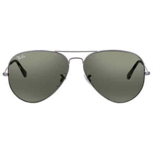 Ray Ban Aviator Classic Green Unisex Sunglasses RB3025 919031 62 RB3025 919031 - Frame: Grey, Lens: Green