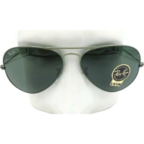 Ray-ban Aviator Sand Transparent Green G-15 Sunglasses RB3025 919131 55