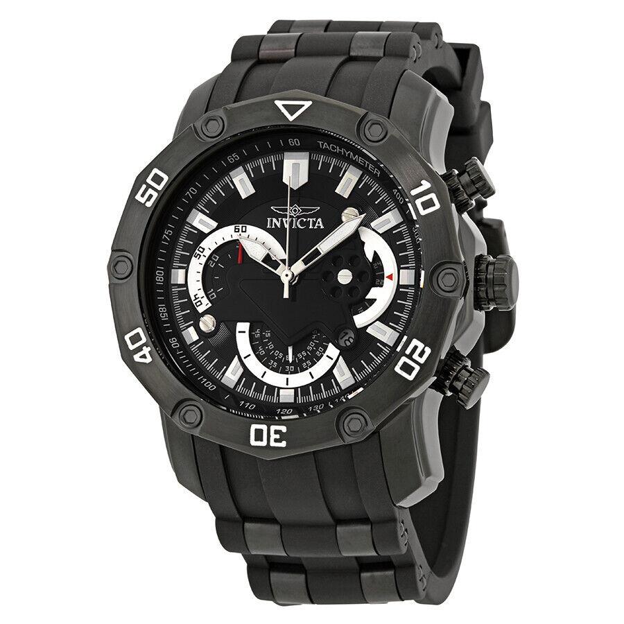 Invicta Men`s Pro Diver 100m Chronograph Black Dial Bracelet Analog Watch 22799