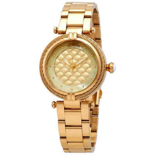 Invicta Bolt Gold Dial Ladies Watch 28927 - Gold (Quilt Pattern) (Crystal-set) Dial, Gold-tone Band