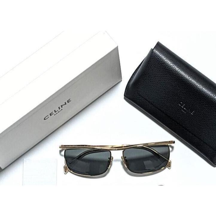 Celine Paris CL40099U 32A Metal Gold W/gray Lens Sunglasses 58-15 - Frame: POLISHED GOLD, Lens: Gray