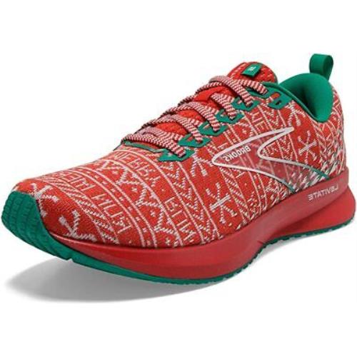 Brooks Men`s Levitate 5 Running Shoes Red/white/green 10 D M US
