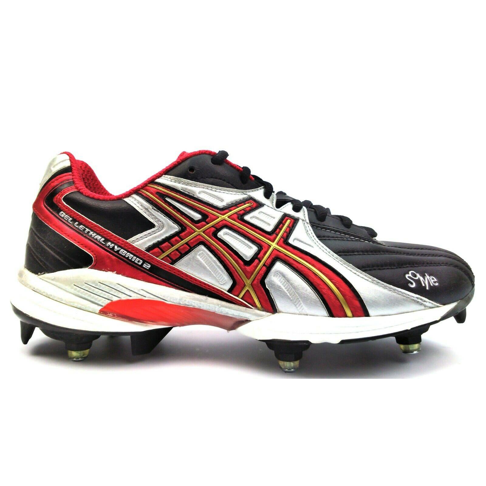 Asics Men`s Gel Lethal Hybrid 2 Lacrosse Cleats Field Shoes Black Red Ballarat