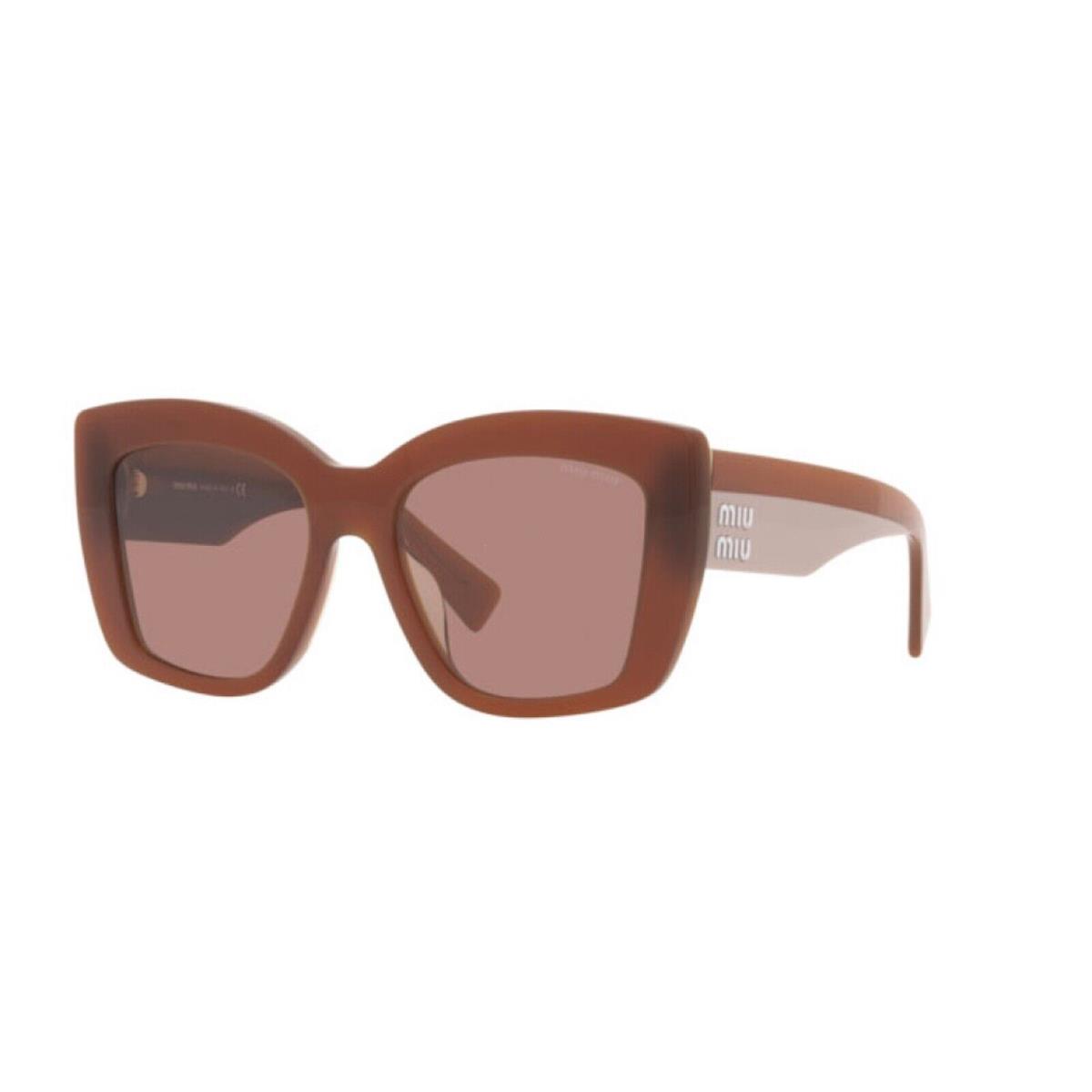 Womens Miu Miu MU 04WS Square Sunglasses - Bordeaux Opal/light Brown 53mm
