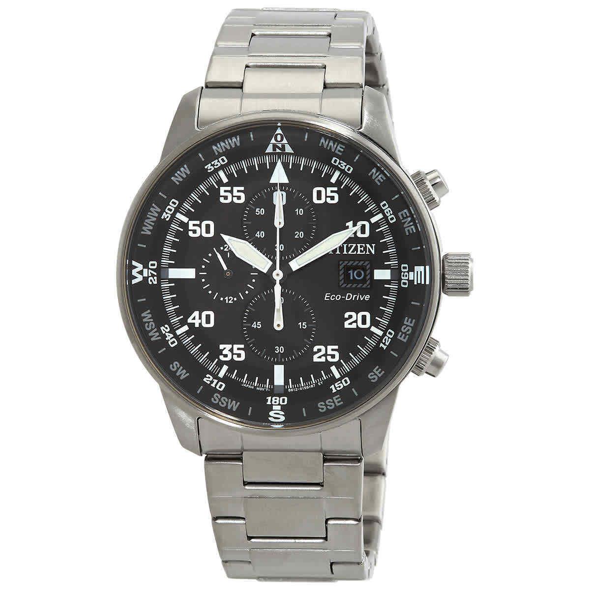 Citizen Aviator Chronograph Black Dial Men`s Watch CA0690-88E