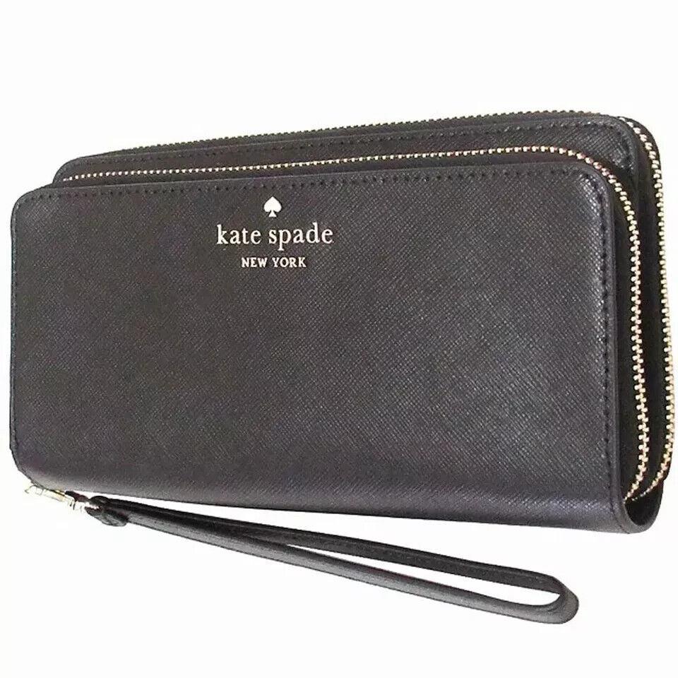 Kate Spade Staci Large Carryall Black Leather Wristlet WLR00631 Retail