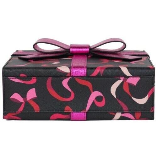 Kate Spade Wrapping Party Gift Box Crossbody Black Pink Leather K4671 FS