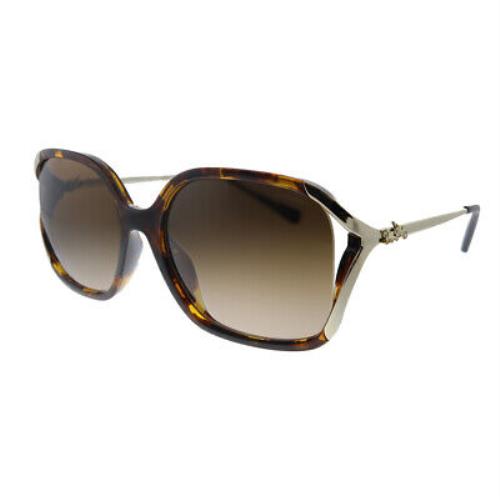 Coach L1116 HC 8280U 512013 Dark Tort Plastic Sunglasses Brown Gradient Lens