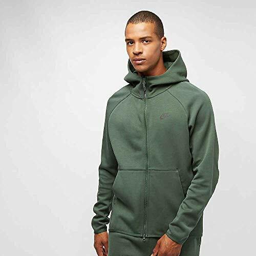 Nike Men`s Sportswear Tech Fleece Full Zip Green Hoodie 928483-370 Size Large