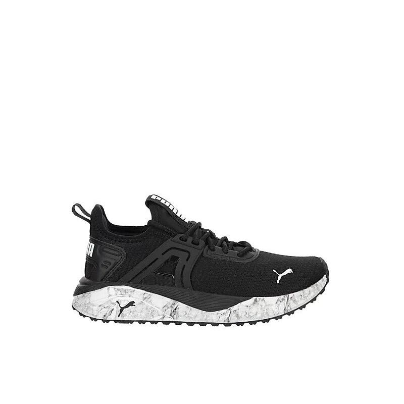 Puma Womens Pacer Future Casual Running Shoe Sneaker - Black/White Logo