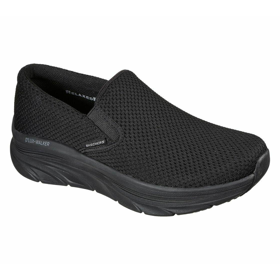 Skechers Extra Wide Fit Black Shoe Men Memory Foam Comfort Walker Slip On 232262