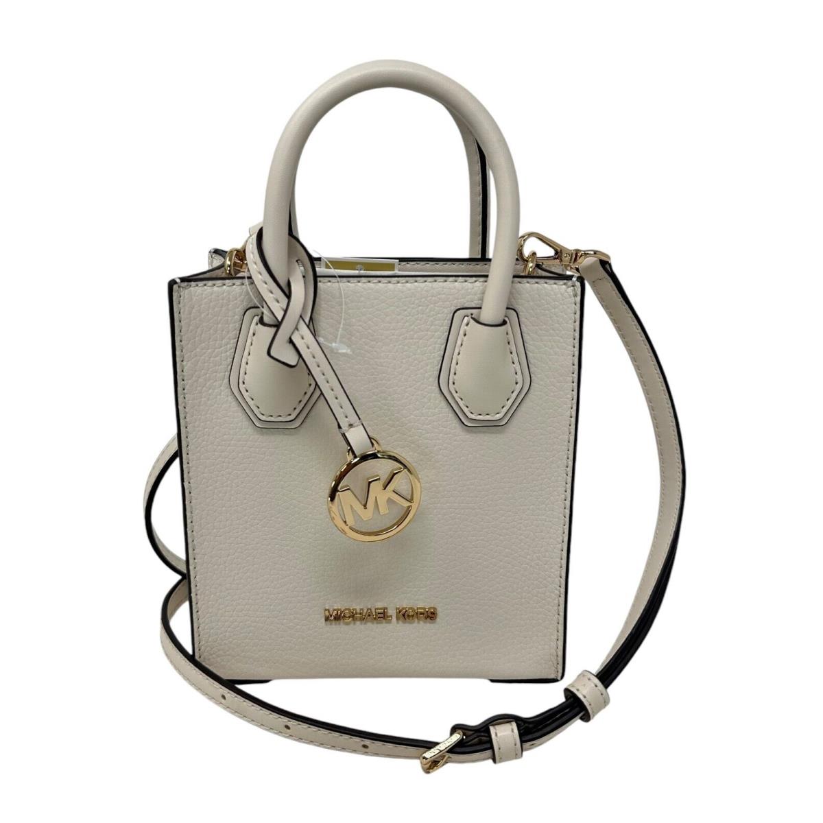 Michael Kors Mercer XS Shopper Leather Crossbody Bag Light Cream/Gold Tone