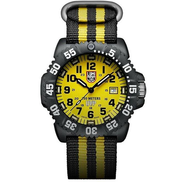 Luminox Navy Seal Colormark Scott Cassell Special Edition Watch - XS.3955.SET - Yellow Dial, Multicolor Band