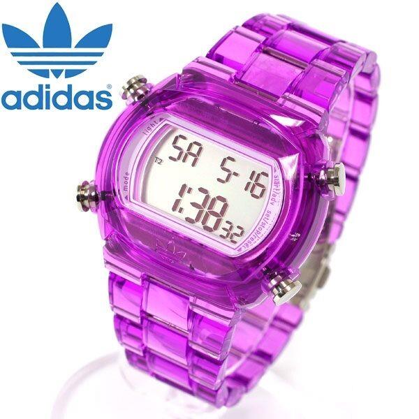 Adidas Candy Clear Purple Acrylic Strap Digital WATCH-ADH6506-NEW