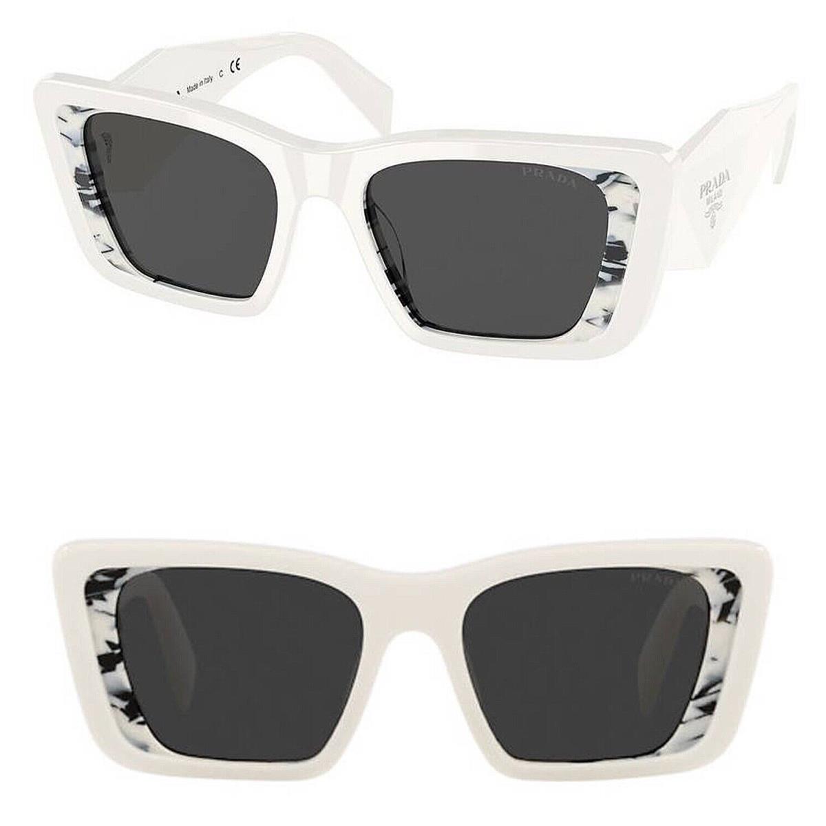 Prada Symbole White Abstract Faceted Triangle PR08YS 08Y Fashion Sunglasses