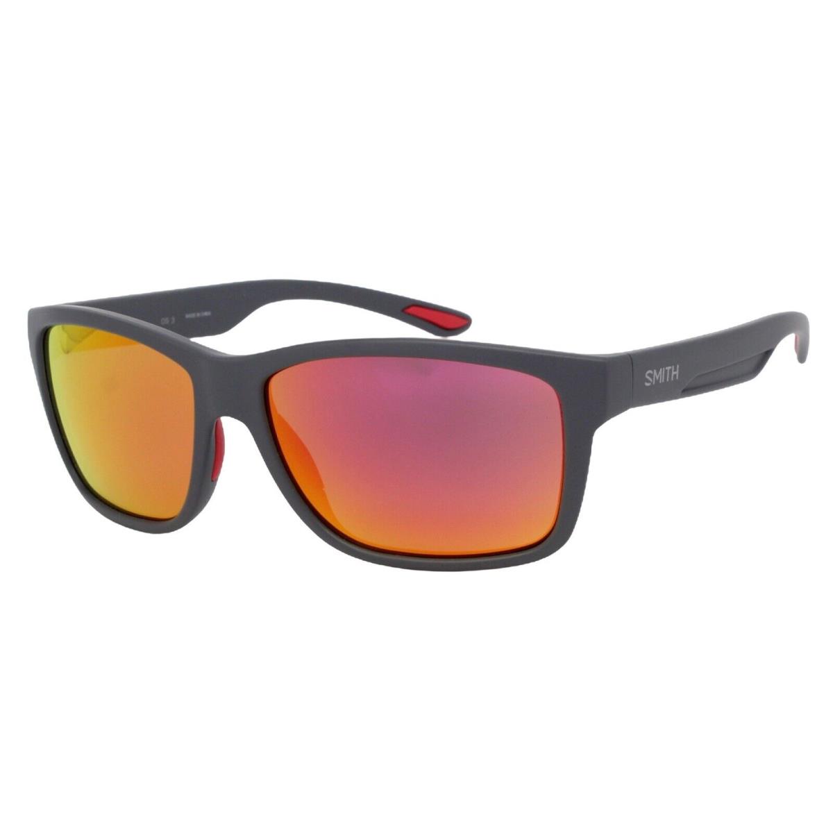 Smith Optics Sage Matte Gray Red Mirror Men`s Sports Wrap Sunglasses 61 W/case