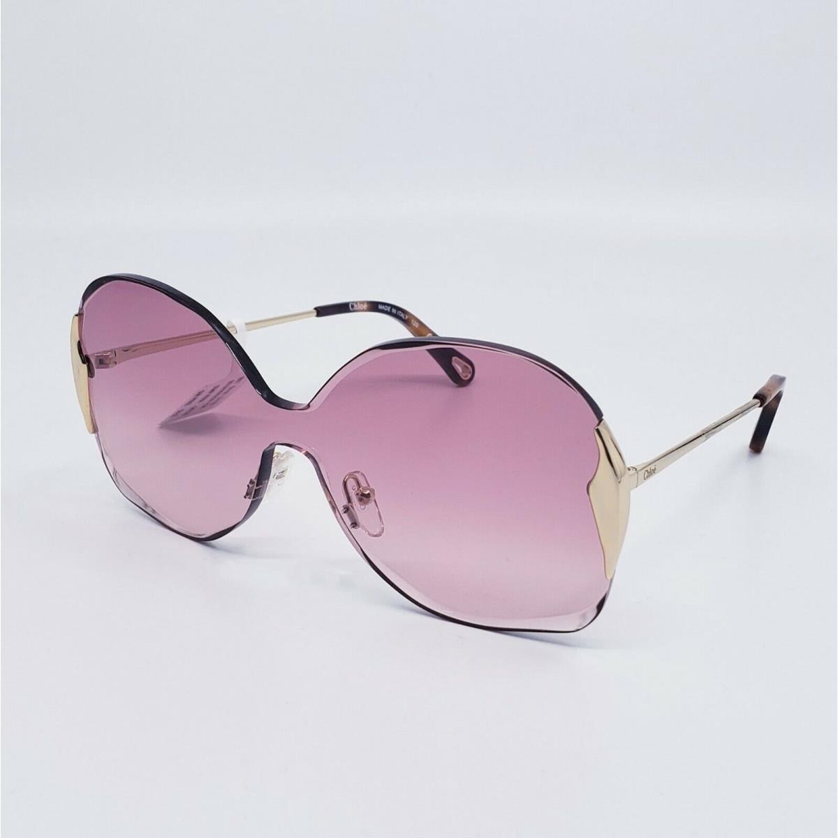 Chloé Chlo Women Sunglasses CE 162S 850 Gold Metal Oversized Pink Gradient Lens