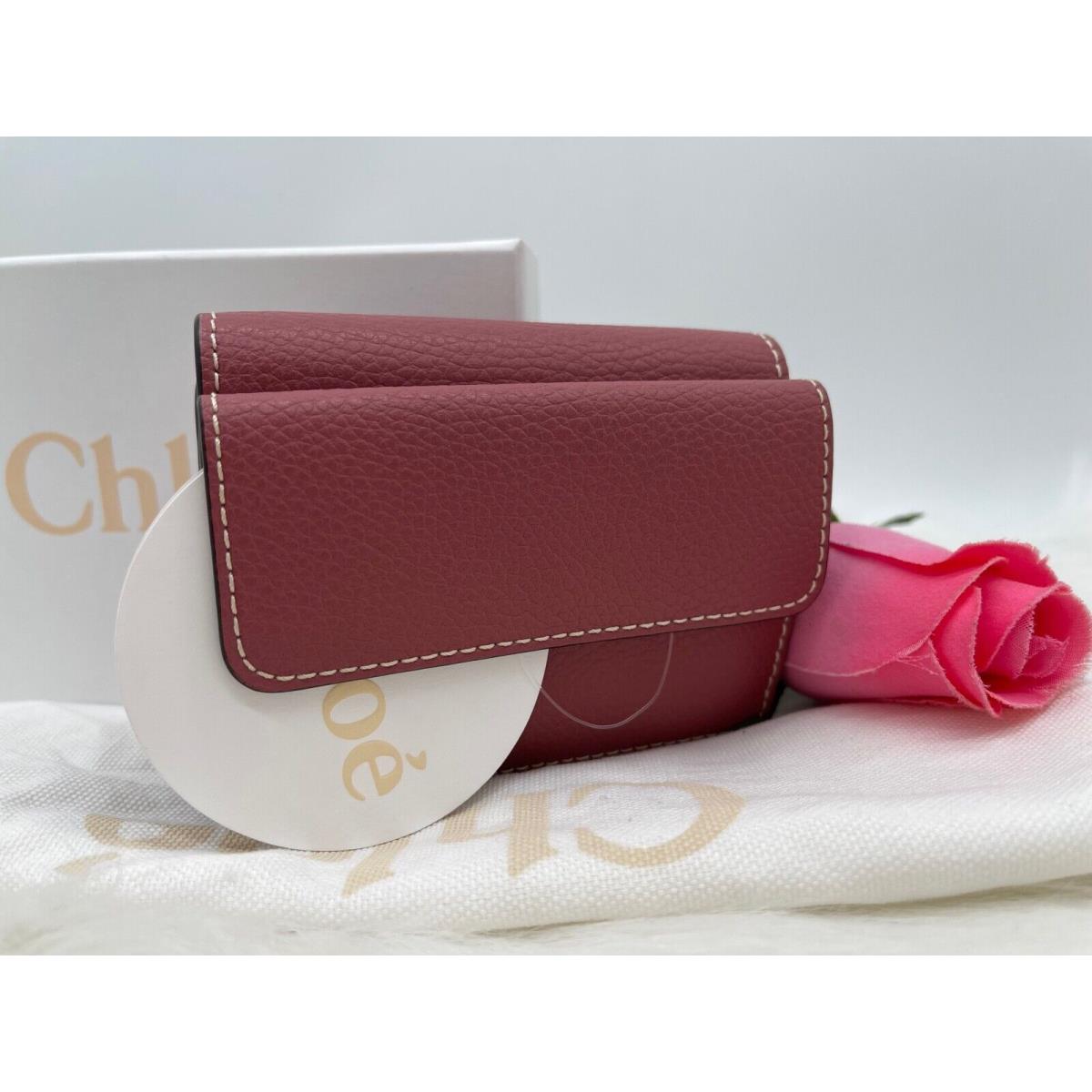 Chloe Small Darryl Woven Ring Tri Fold Coin Wallet In Faded Rose