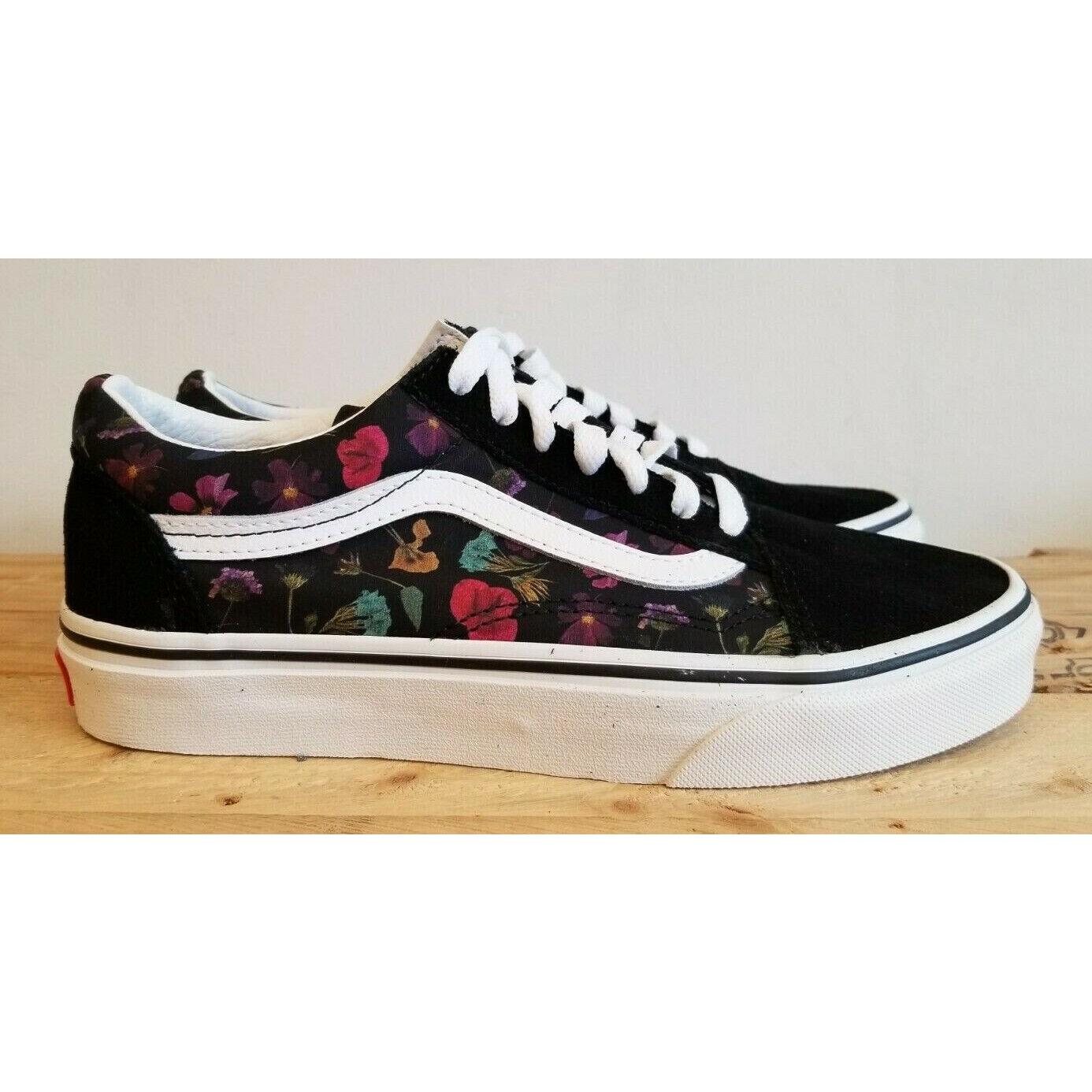 black flower vans shoes