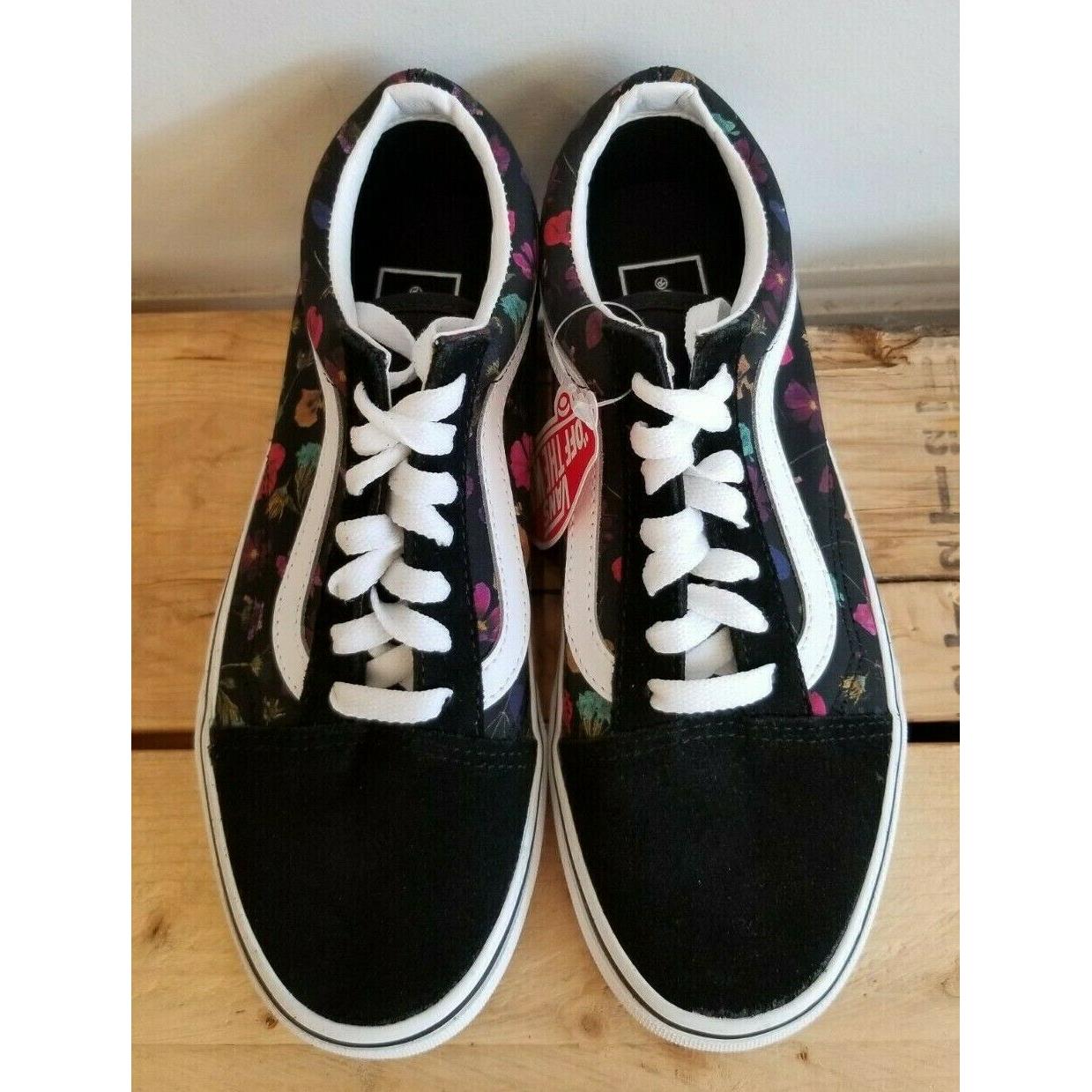 black flower vans shoes