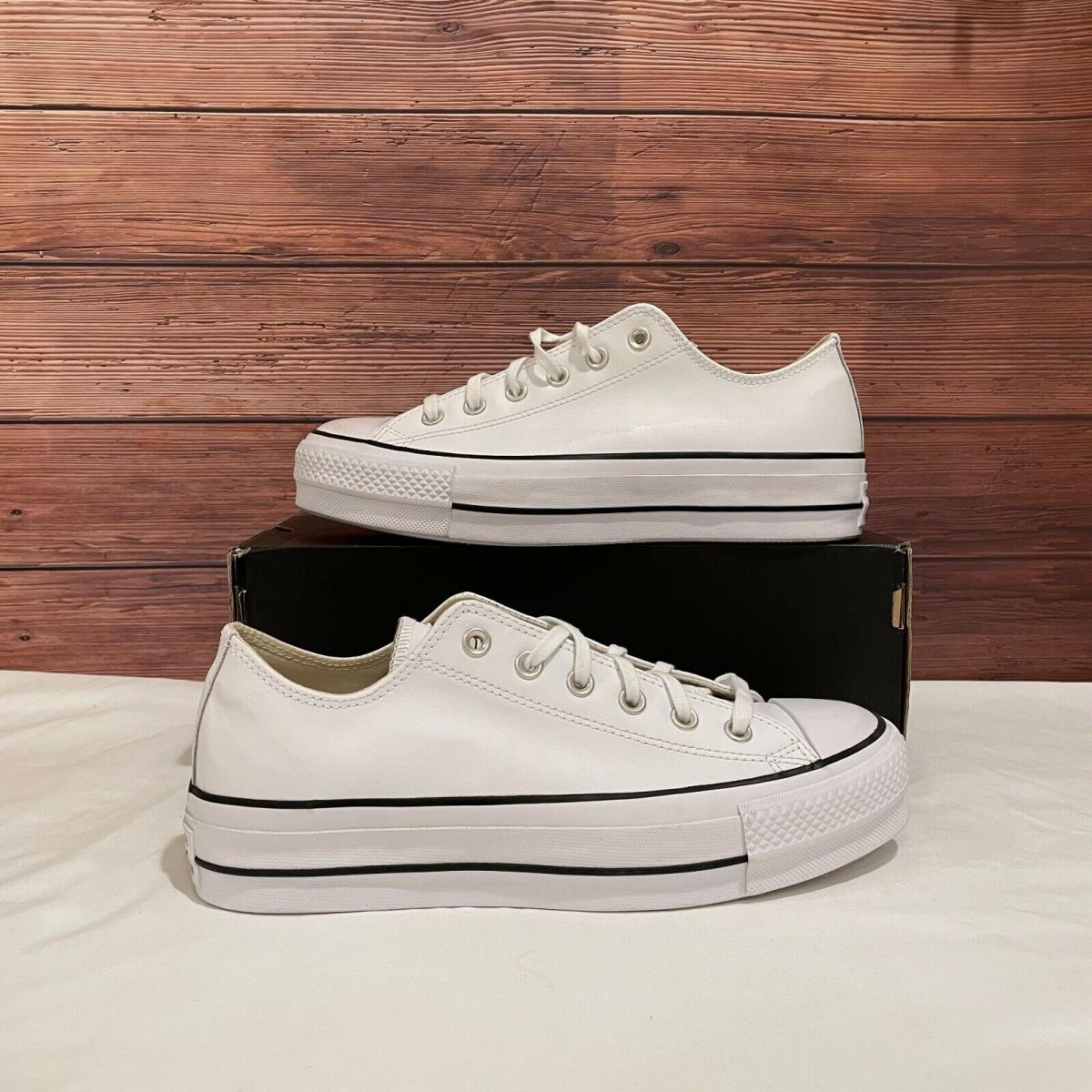 Converse Chuck Taylor All Star Platform White Leather Low Women`s Shoes 561680C