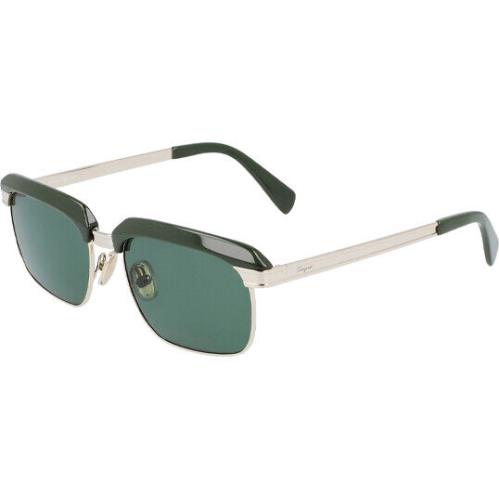 Salvatore Ferragamo Modern Brow-line Sunglasses - SF263S - Italy Gold-Green/Green (312)