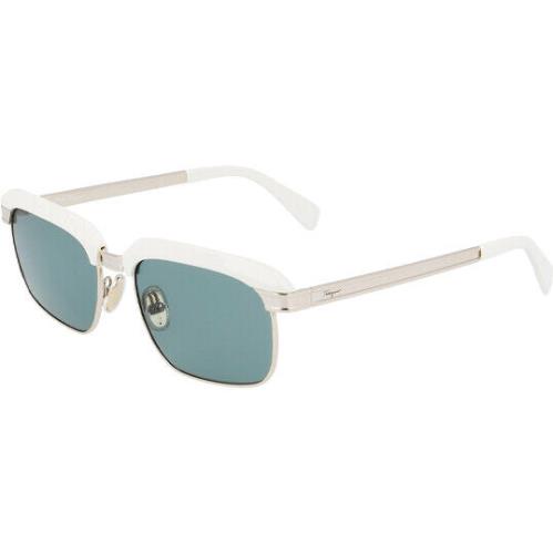 Salvatore Ferragamo Modern Brow-line Sunglasses - SF263S - Italy Gold-White/Lt Green (114)