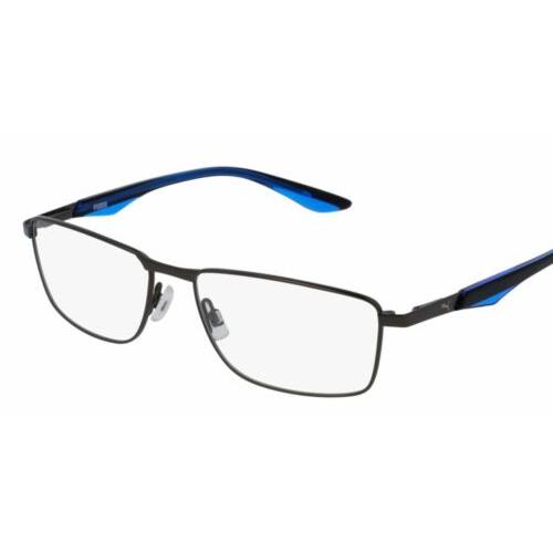 Puma PU0065O 008 Blue Rectangle 56 mm Men`s Eyeglasses