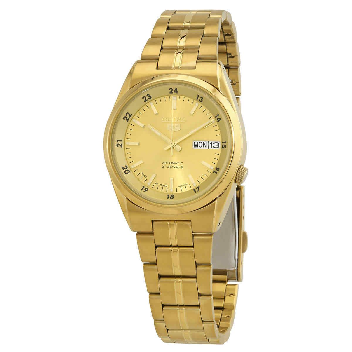 Seiko 5 Automatic Gold Dial Men`s Watch SNK574J1