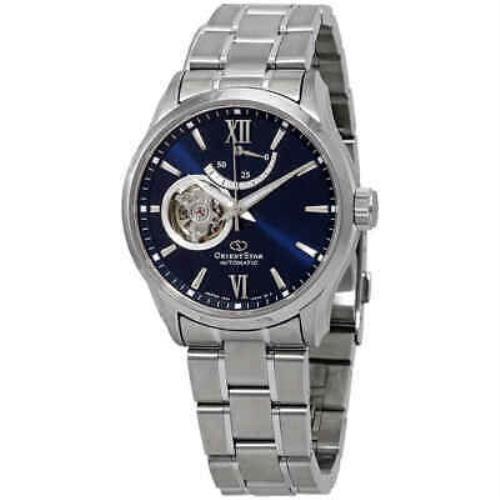 Orient Star Automatic Blue Open Heart Dial Men`s Watch RE-AT0001L00B