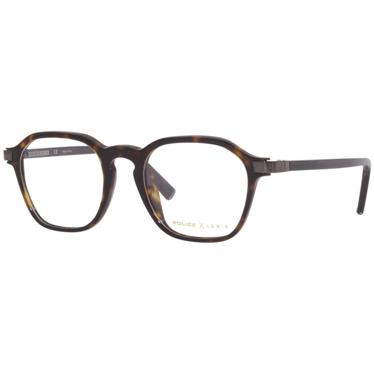 Police Lewis-26 VPLC54 0722 Eyeglasses Frame Men`s Tortoise Full Rim Round 51mm