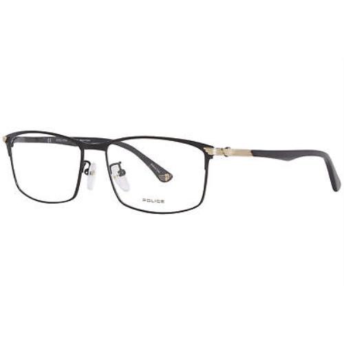 Police VPL994 304M Titanium Eyeglasses Frame Men`s Black/silver Full Rim 57mm