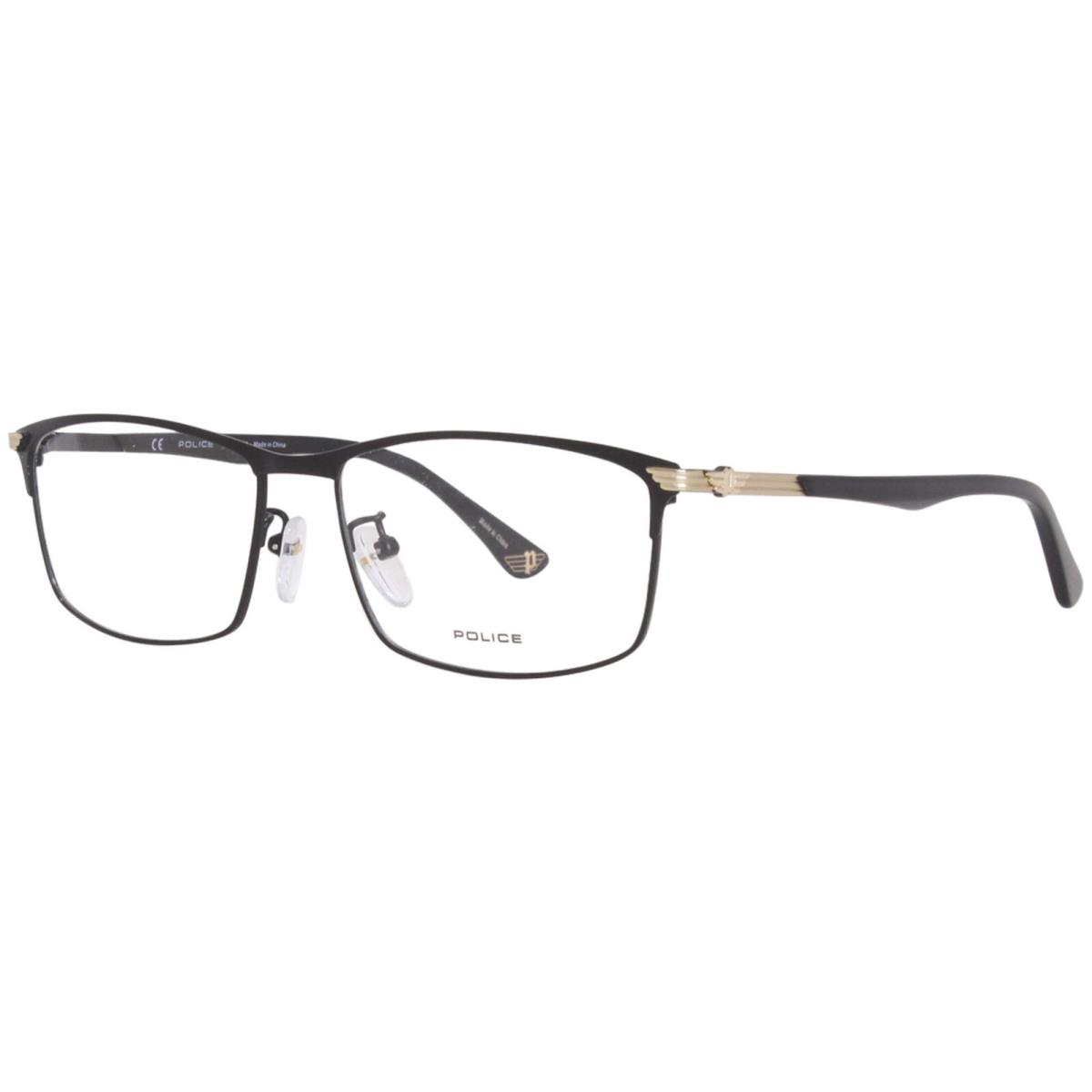 Police VPL994 304M Titanium Eyeglasses Frame Men`s Black/silver Full Rim 57mm