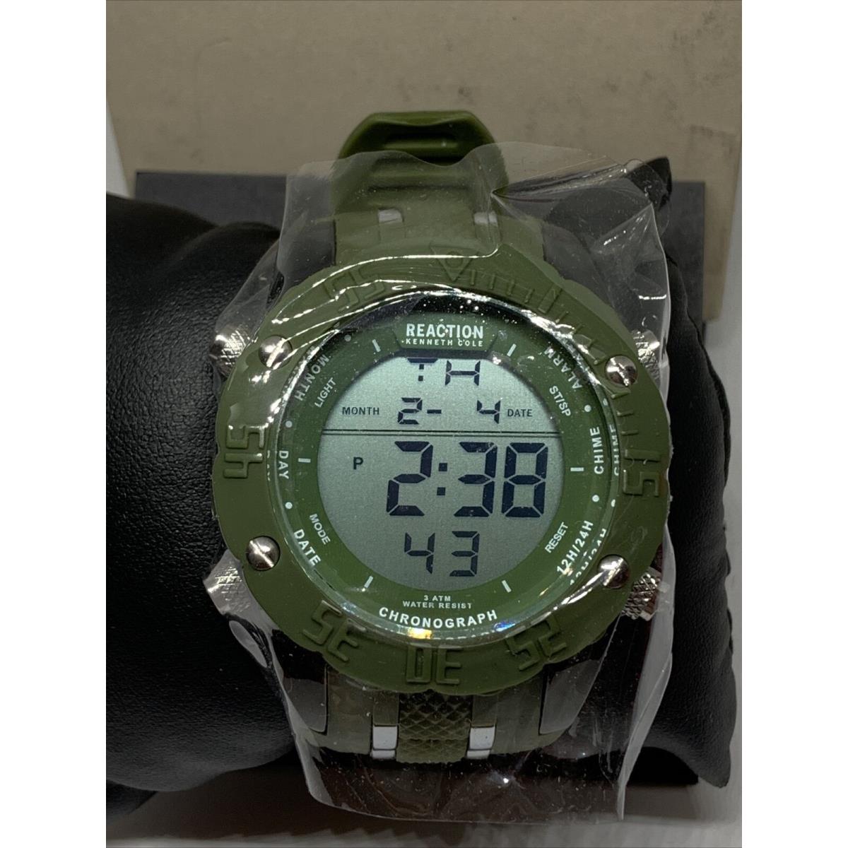 Kenneth Cole RK51131003 Men`s Green Silicone Digital Dial Quartz Watch UMVA34